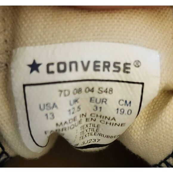 Converse Chuck Taylor blue grey low top sneakers with white toes and laces junio - Picture 6 of 6